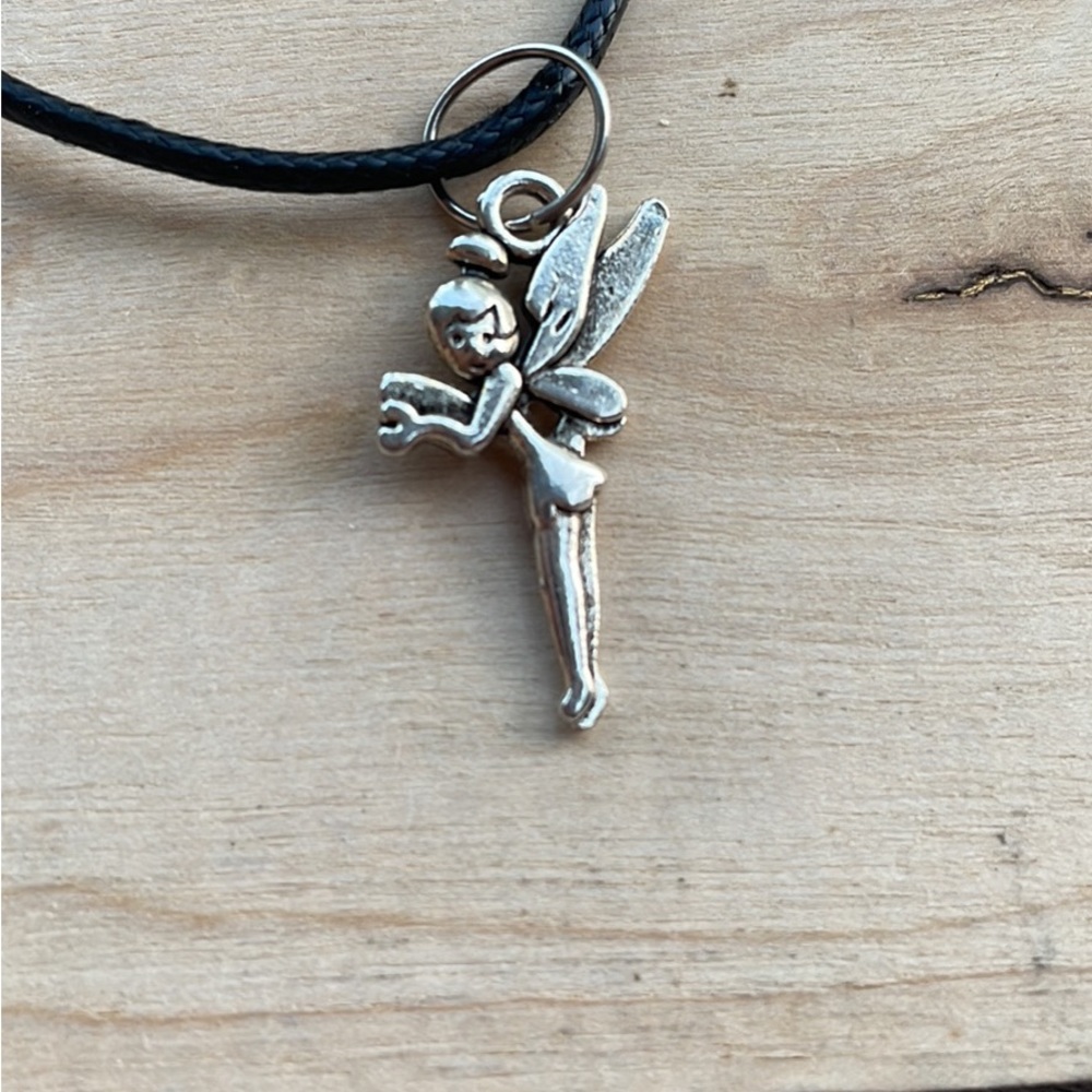 Homemade black cord necklace with Charm